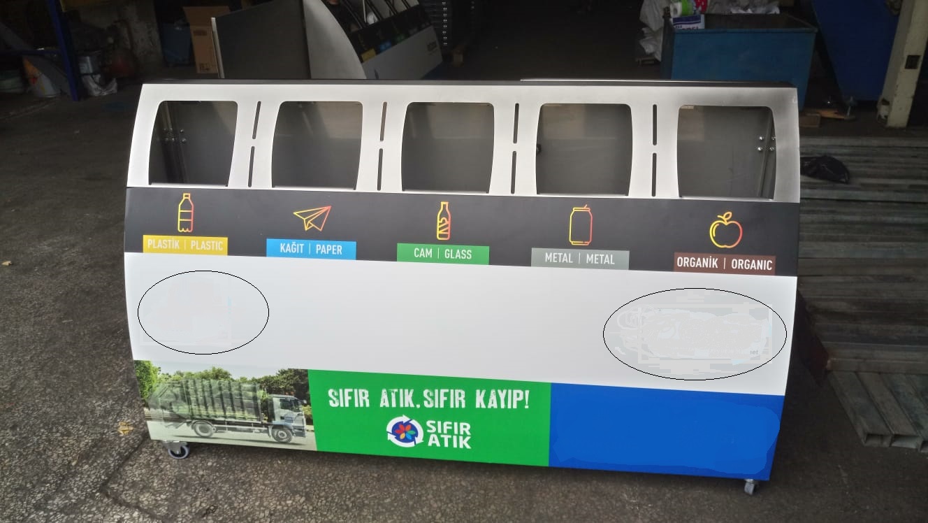 GERİ DÖNÜŞÜM ÇÖP KONTERNERİ TESLİMİ YAPILMIŞTIR.